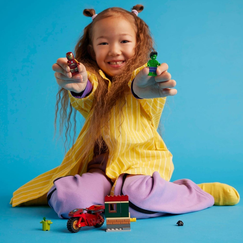 LEGO Marvel Iron Man avec vélo et Hulk, jouet de construction de super-héros pour enfants, ensemble de collection avec vélo et figurines, cadeau pour filles et garçons de 4 ans 76287 Jeux de construction Besuche den LEGO-Store