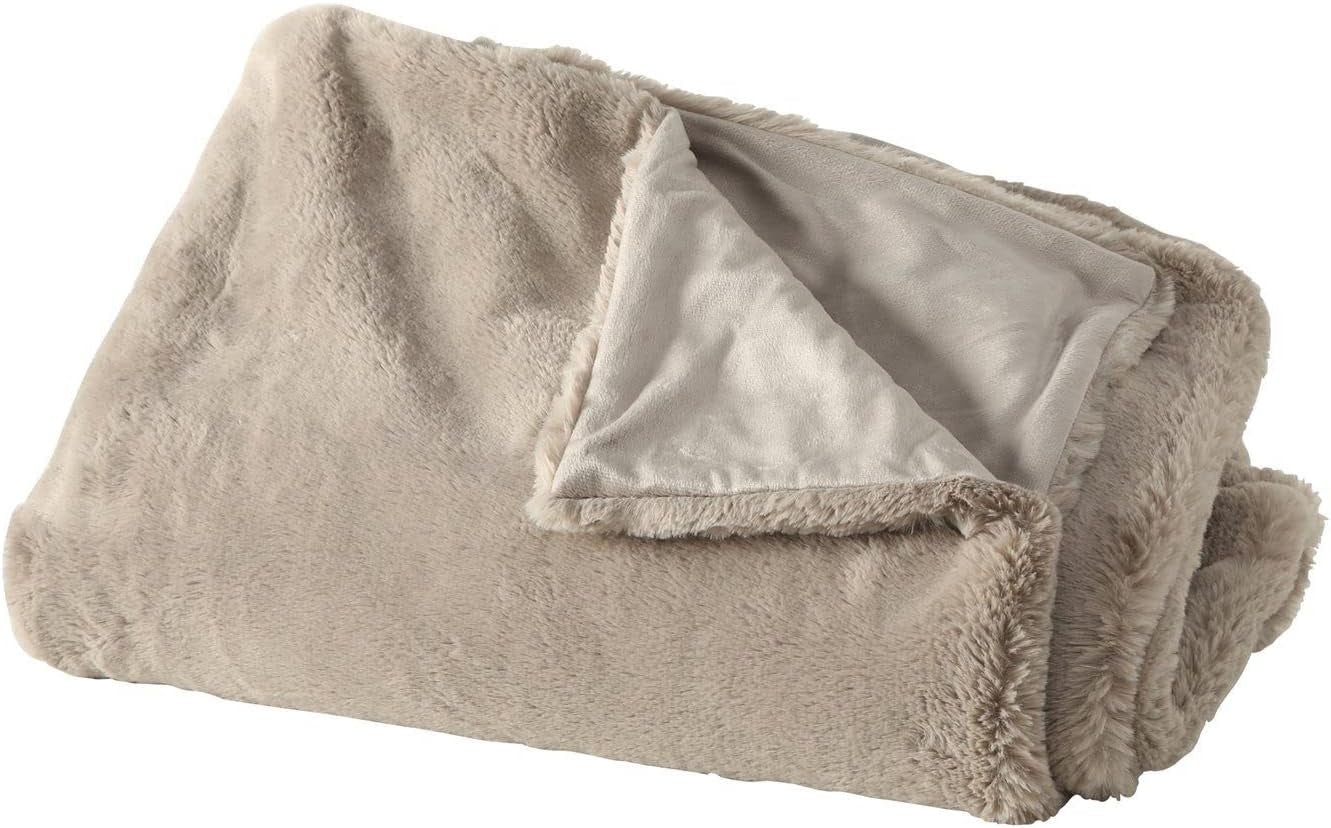 Couverture Boltze Storan (taille 150X200 cm, coloris beige, couverture confortable en polyester, idéale pour les froides soirées d'hiver, aspect fourrure) 1015378 BOLTZE Lits et Couvertures Beige