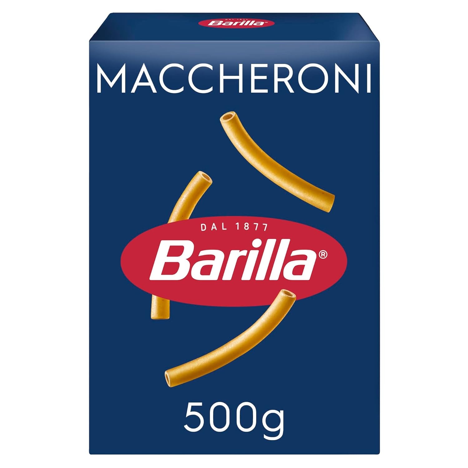 Pâtes Barilla Classique Maccheroni no. 44 de blé dur de haute qualité, toujours al dente, 500g