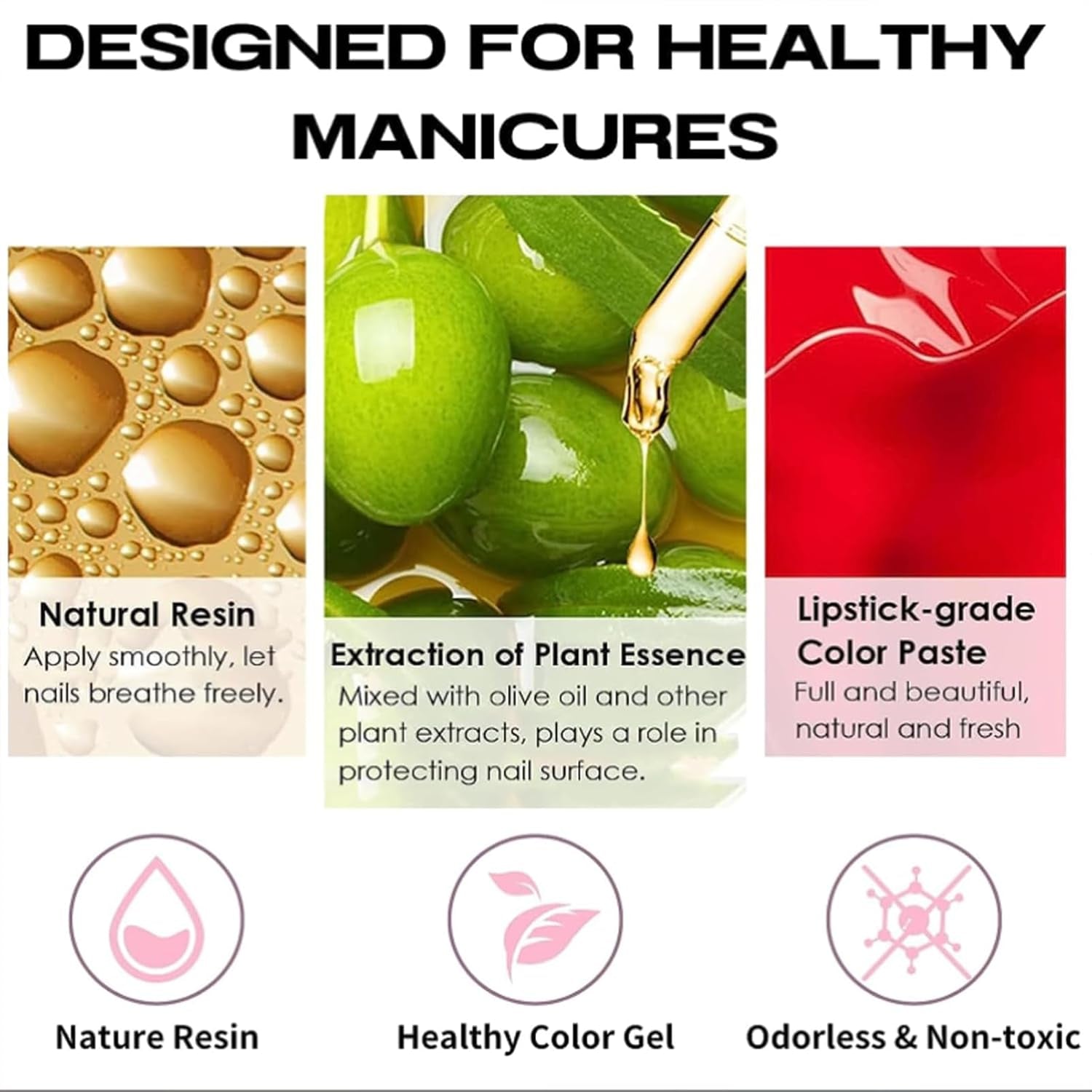 Ensemble de 4 vernis à ongles – Vernis à ongles à base d'eau à séchage rapide et longue durée – Vernis à ongles DIY (Nude Normal Style 4 Piece Set)