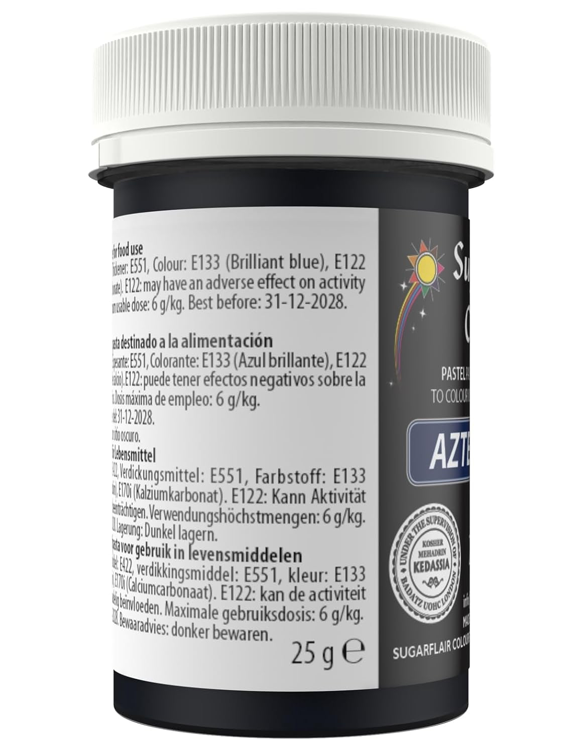 Colorant alimentaire Sugarflair Paste Pastel Bleu Aztèque, colorant alimentaire pour pâtes, fondant et massepain, Couleurs concentrées Spectrales - 25 g