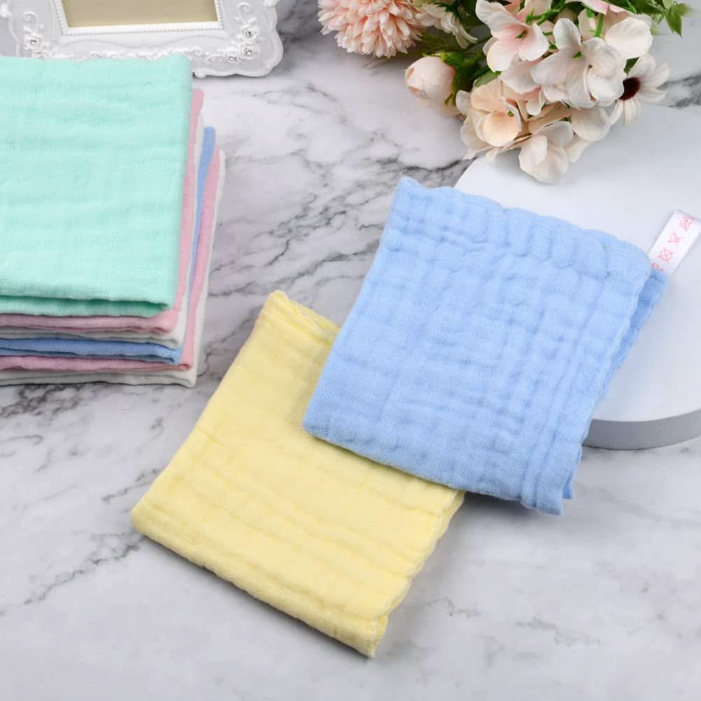 Serviettes bébé en mousseline, lot de 8 serviettes absorbantes en coton bio, 25 x 25 cm Mère et Bébé Naty Shop