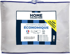 Bleu Calin Home Collection Pack couette 'Caline' pour 2 personnes 220X240 Cm avec 2 oreillers 60X60 Cm, blanc Couettes et couettes Naty Shop 240 X 220 Cm