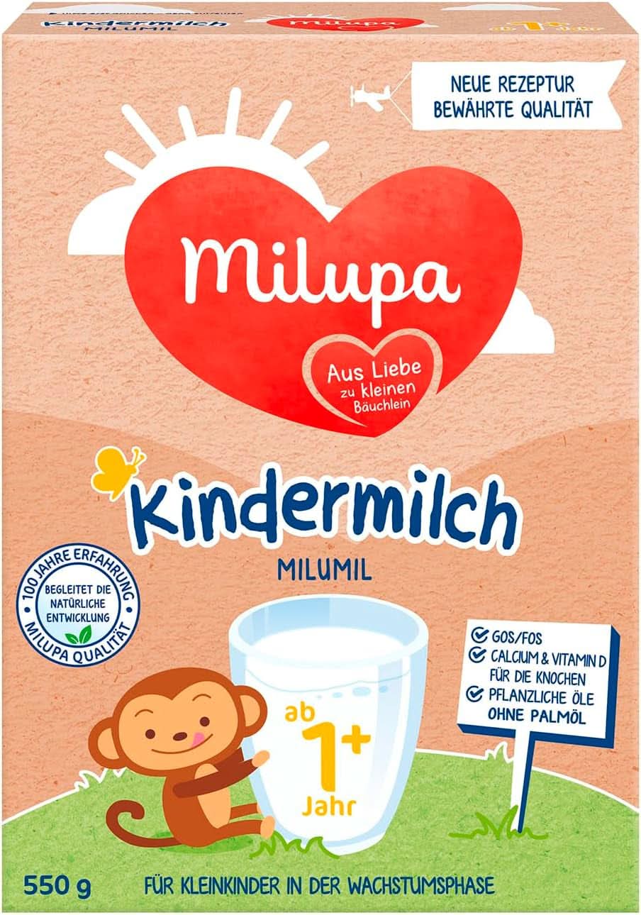 Milupa Lait pour enfants Milumil 1 plus - à partir de 1 an - pour les petits enfants en phase de croissance - accompagne le développement naturel - 5 x 550 g de poudre Mère et Enfant Naty Shop