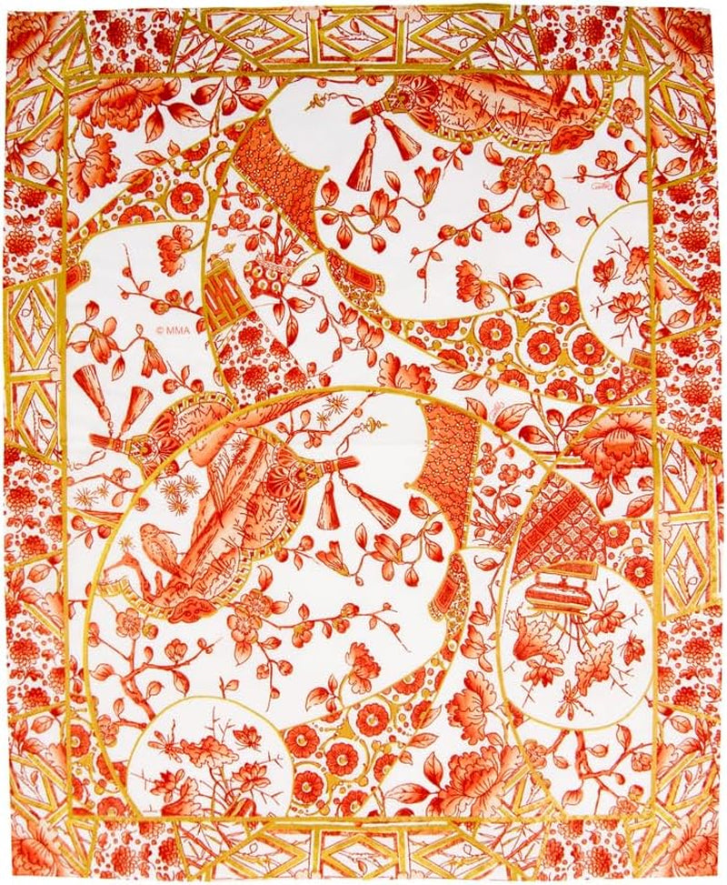 Serviettes de table en porcelaine corail et or, 15 par paquet