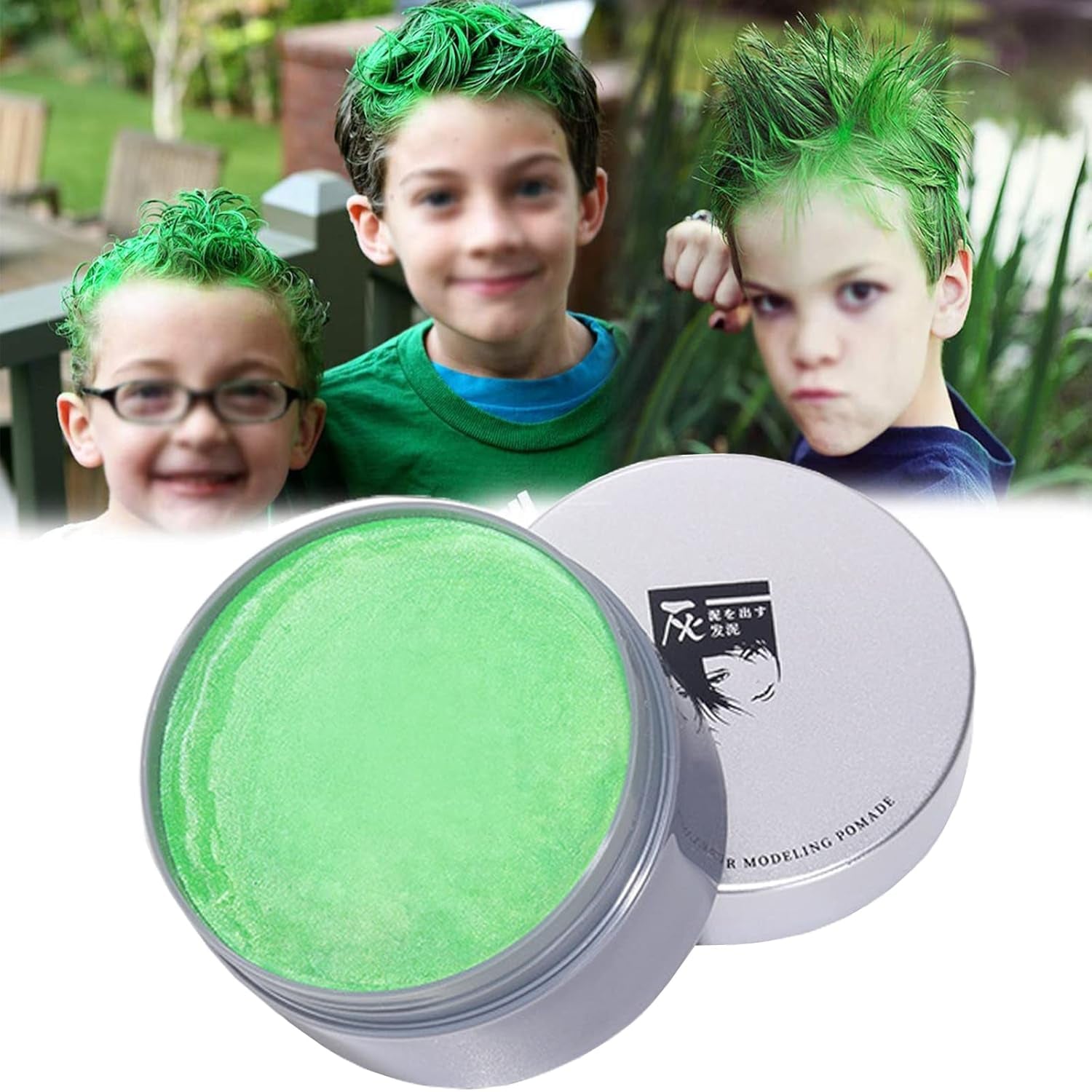 Vopsea de păr temporară Vopsea de păr nepermanentă Vopsea de păr DIY Ceară noroi Lavabilă Crema de vopsit păr colorat pentru petrecere Cosplay Halloween (alb) Vopsea pentru par Naty Shop Verde
