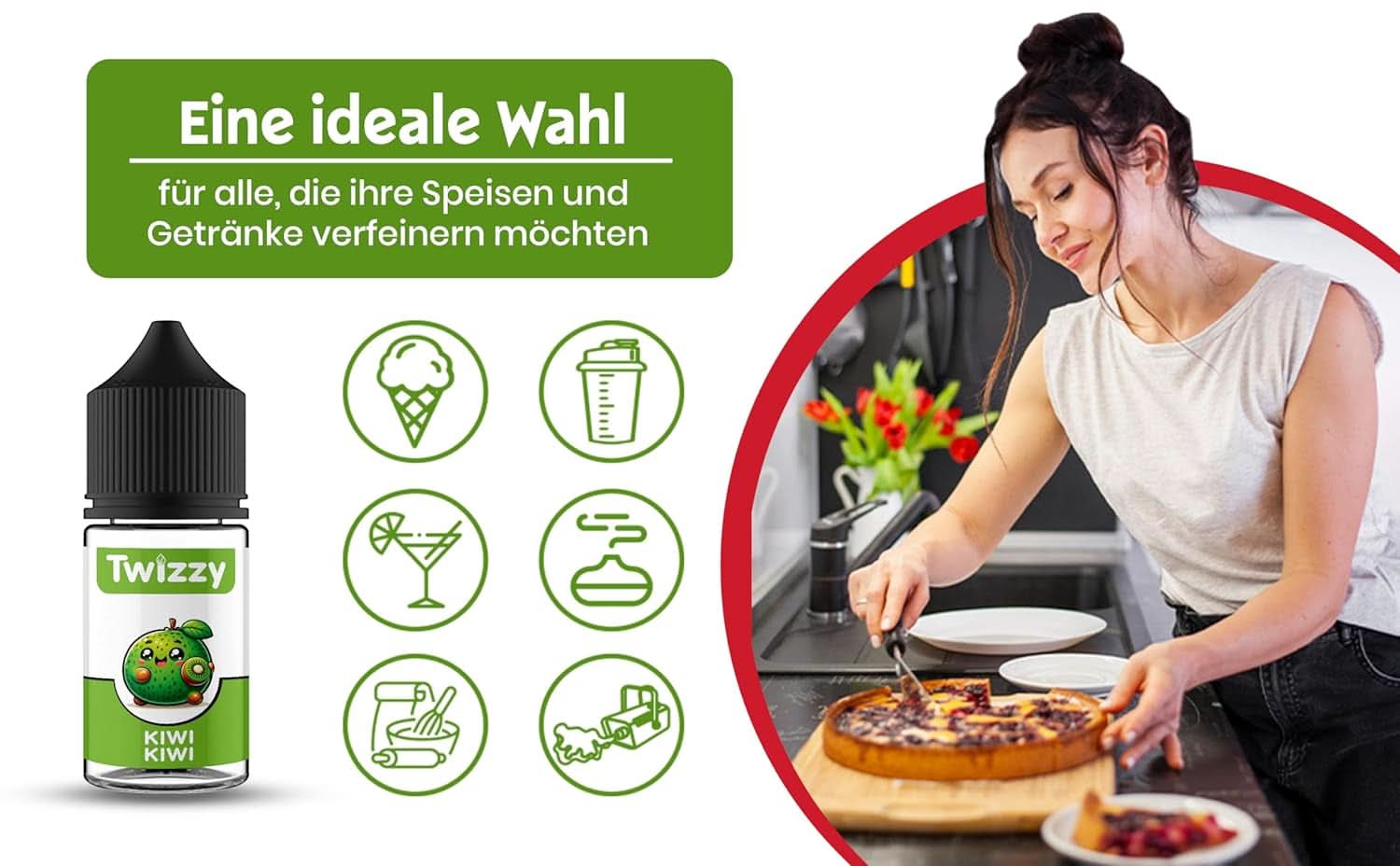 Arôme concentré Kiwi Twizzy, 30 ml Arômes Naty Shop