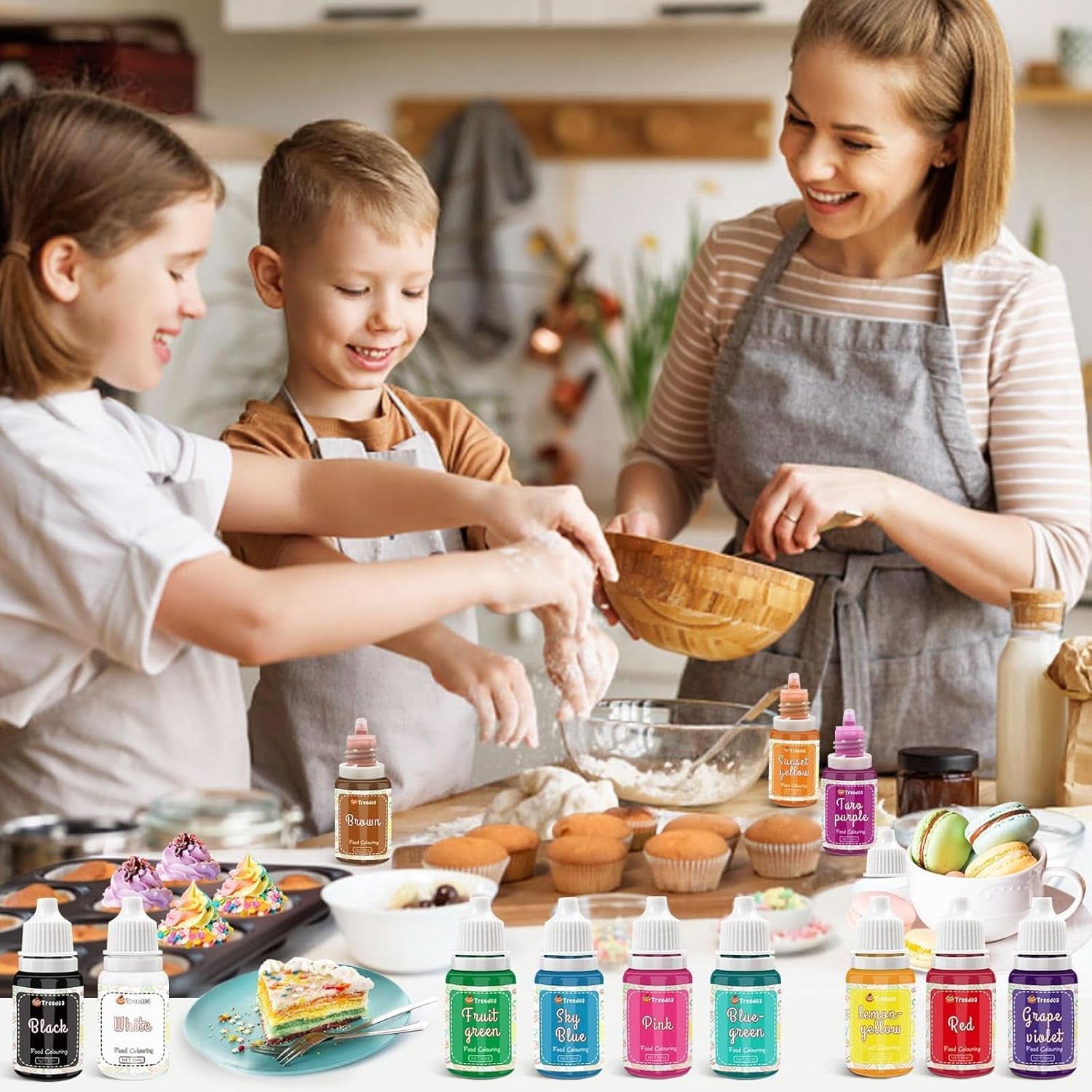 Lot de 12 colorants alimentaires liquides 10 ml Naty Shop