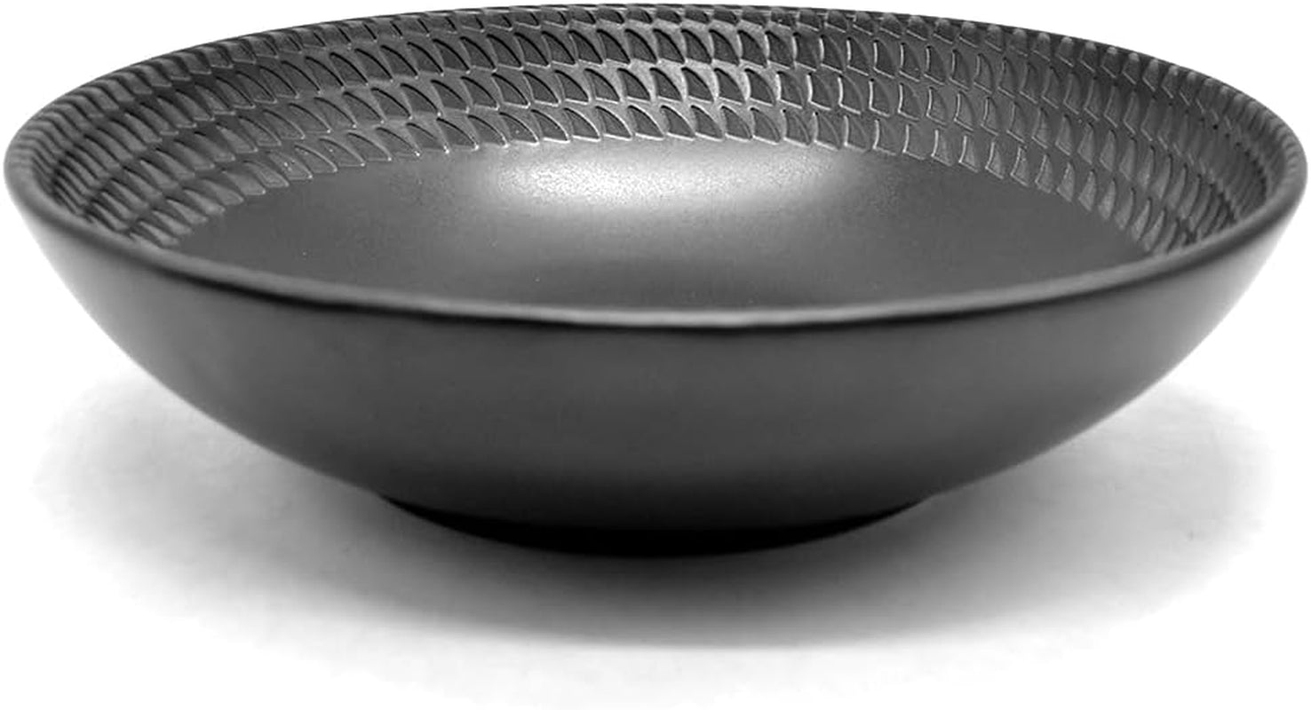 ECHTWERK 30-Teiliges Vintage Kombiservice "Blackstyle" Modern-Design, Für 6 Personen, Geschirrset Aus Steingut Mit 6 X Speiseteller, 6 X Beilagenteller, 6 X Schüssel, 6 X Teetassen, 6 X Suppenteller Sets de table Naty Shop