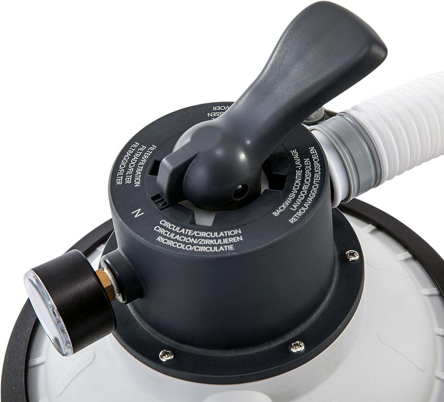 Intex 26642 Krystal Clear pompe à filtre à sable avec RCD, débit d'eau 3500 l/h, débit système 2000 l/h, plastique, blanc