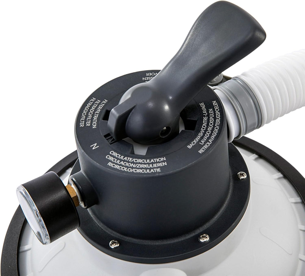 Intex 26642 Krystal Clear pompe à filtre à sable avec RCD, débit d'eau 3500 l/h, débit système 2000 l/h, plastique, blanc