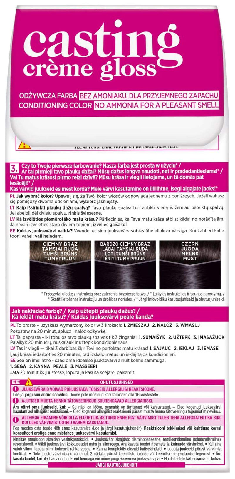 L'Oréal Paris Casting Crème Gloss 210 Coloration Cheveux - Coloration Cheveux Noir Bleu Marine Naty Shop