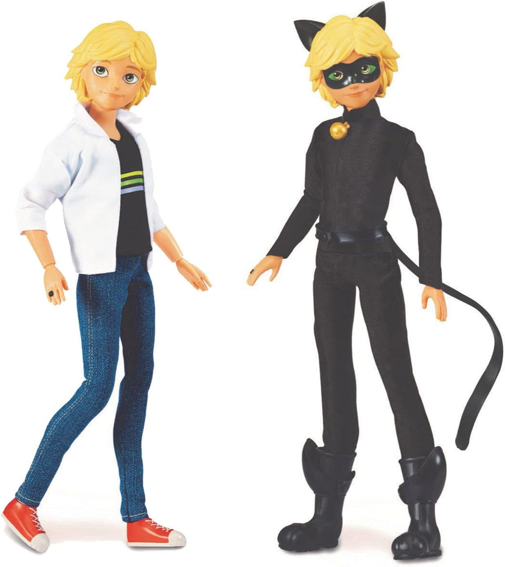 BANDAI - Miraculous - Poupée Miraculous Chat Noir et Adrien - Poupée Mannequin 26 cm et ses 2 tenues - Jouet Miraculous - Poupée Super Héros Articulée - Jouet pour 4+ - P50356 Naty Shop Dolls