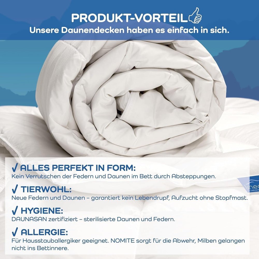 Couette confort, (90 duvet / 10 plumes), blanc, 155 X 220 Cm Couettes et couettes Naty Shop