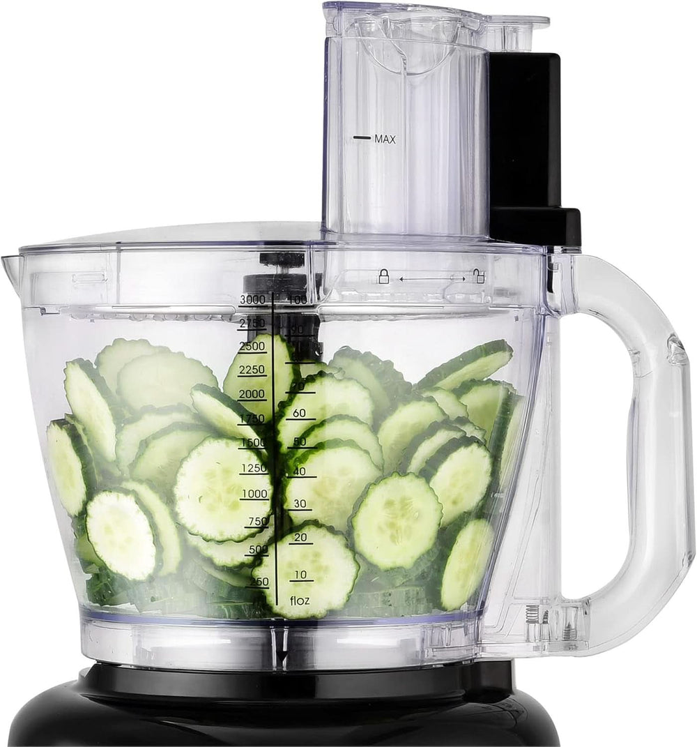 Allez! Machine de cuisine 8 en 1, 3-L-Schüssel, 1,75-L-Mixbehälter, 2 Geschwindigkeitsstufen, Turbo-Funktion, 1000 W, Schwarz/Silberfarben, VG HA 3001 Mother and Child Naty Shop