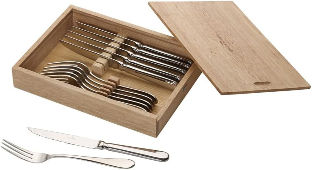 Villeroy et Boch Oscar Ménagère à steak, 12 pièces, pour jusqu'à 6 personnes, acier inoxydable, passe au lave-vaisselle Naty Shop