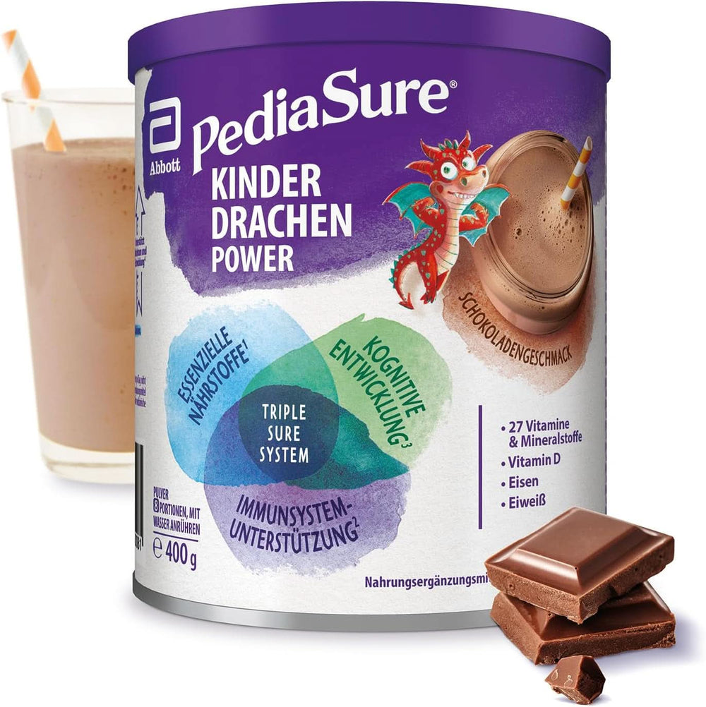 Pediasure Dragon's Power, 400 grammes, délicieux complément nutritionnel pour les enfants à partir de 1 an, avec 27 vitamines et minéraux Naty Shop Chocolate