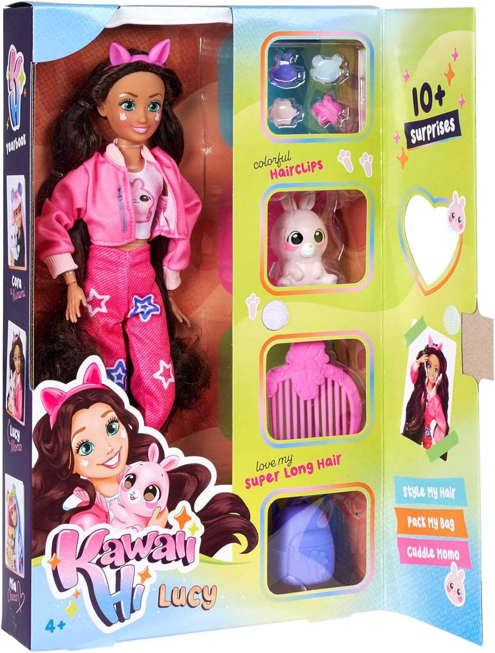 Simba 105953975 - Poupée Lucy Kawaii Hi Dress-Up (26 cm) - Poupée mannequin de coiffure articulée, poupée lapin aux cheveux longs et accessoires, jouet pour 4 ans et plus