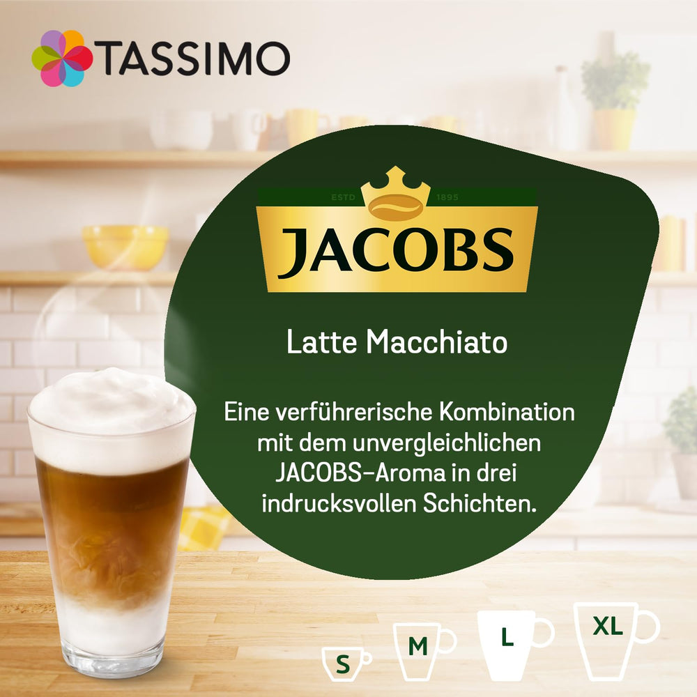 Tassimo Kapseln Jacobs Type Latte Macchiato Classico, 5 x 8 tampons, 40 Kaffeekapseln
