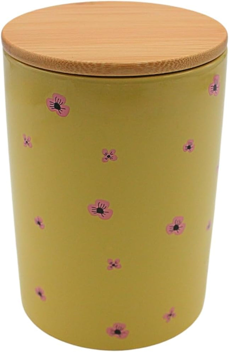 Dekohelden24 Boîte de rangement élégante en céramique/café/aliments frais/biscuit Hüftgold. La raison : paresseux. Dimensions : H/Ø 15,6 x 11 cm. Boîtes de conservation des aliments Naty Shop