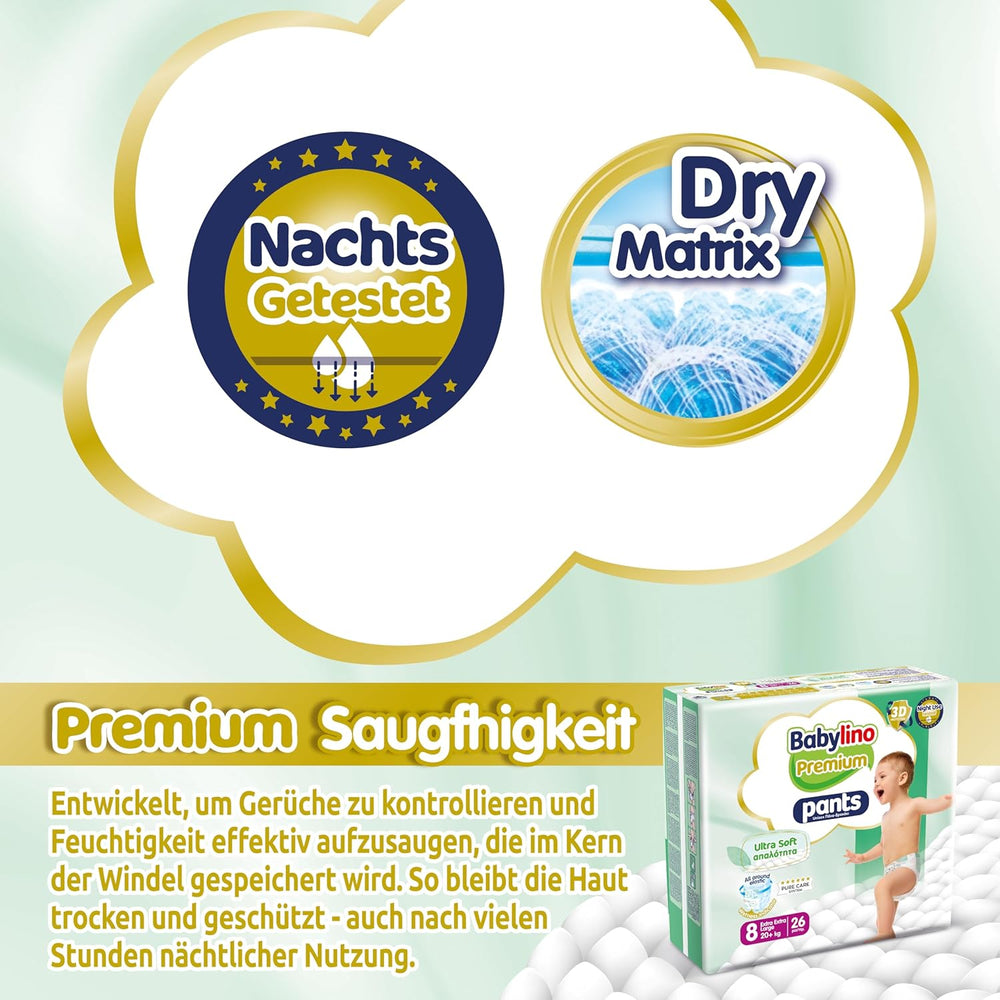 Pantalon Premium taille 8 avec filtre ultra doux, XXL (20+ kg), 26 pièces