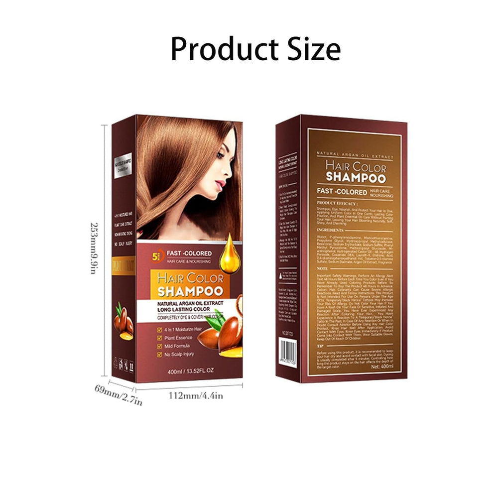 Teinture Cheveux Bruns, Shampoing Teinture Cheveux - Shampoing Teinture Cheveux Gris 500 ml, Couverture 100% Gris, Facile et Rapide à Utiliser, Soin Couleur Parfait pour Hommes et Femmes Naty Shop Hair Dye