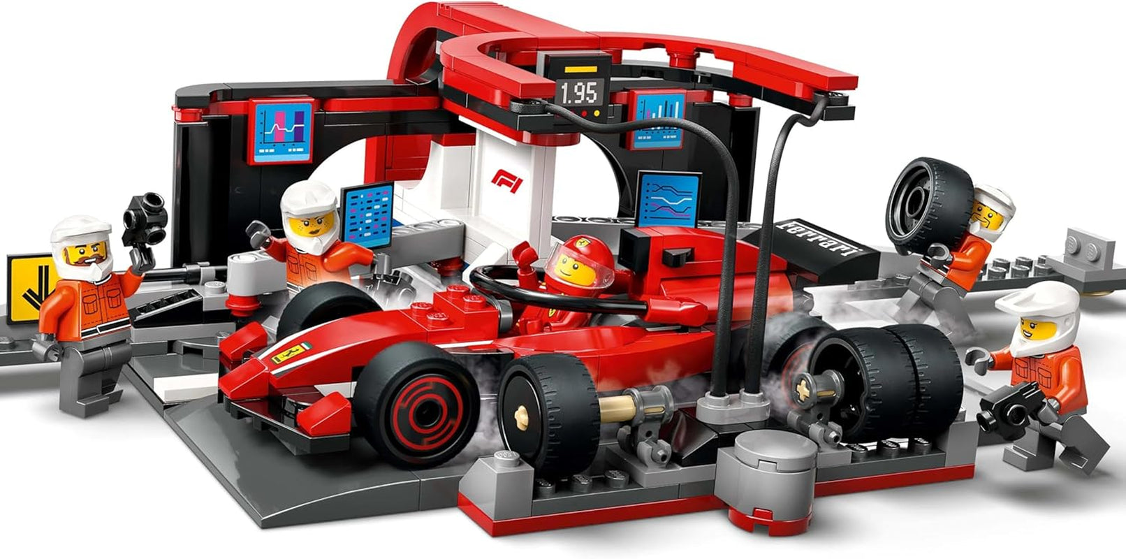 LEGO City F1 Pit Stop avec l'équipe et Ferrari Speedster - Ensemble d'arrêt au stand de Formule 1 avec 1 pilote de course et 4 figurines mécaniques - Jouet de voiture de course pour garçons et filles de 6 ans et plus - 60443 Jeux de construction Beuche den LEGO-Store