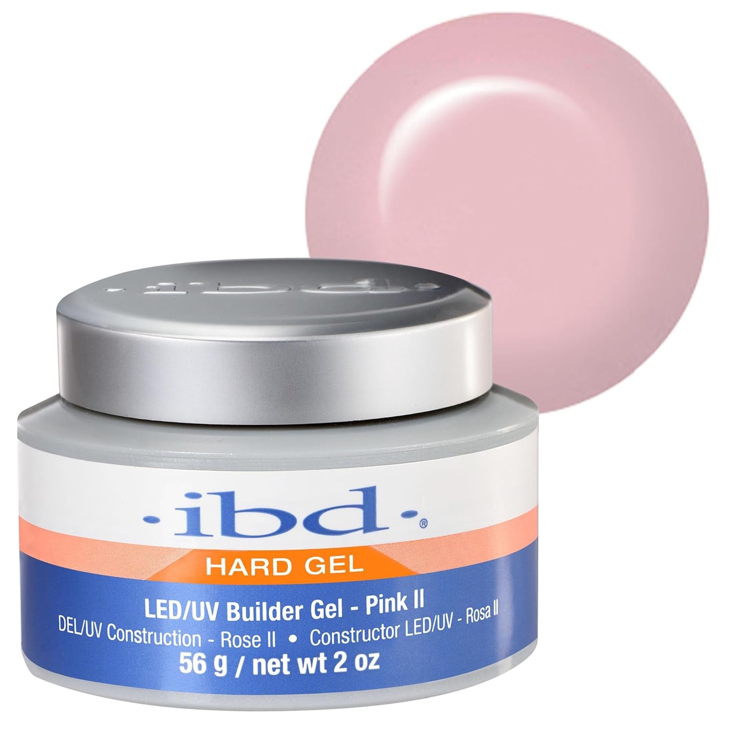 Gel dur IBD – Gel de construction LED/UV Rose II, 1 paquet (1 x 56 g) – Fabriqué aux États-Unis – Construction des ongles à la maison – Pas de rendez-vous ni de salons de manucure bruyants