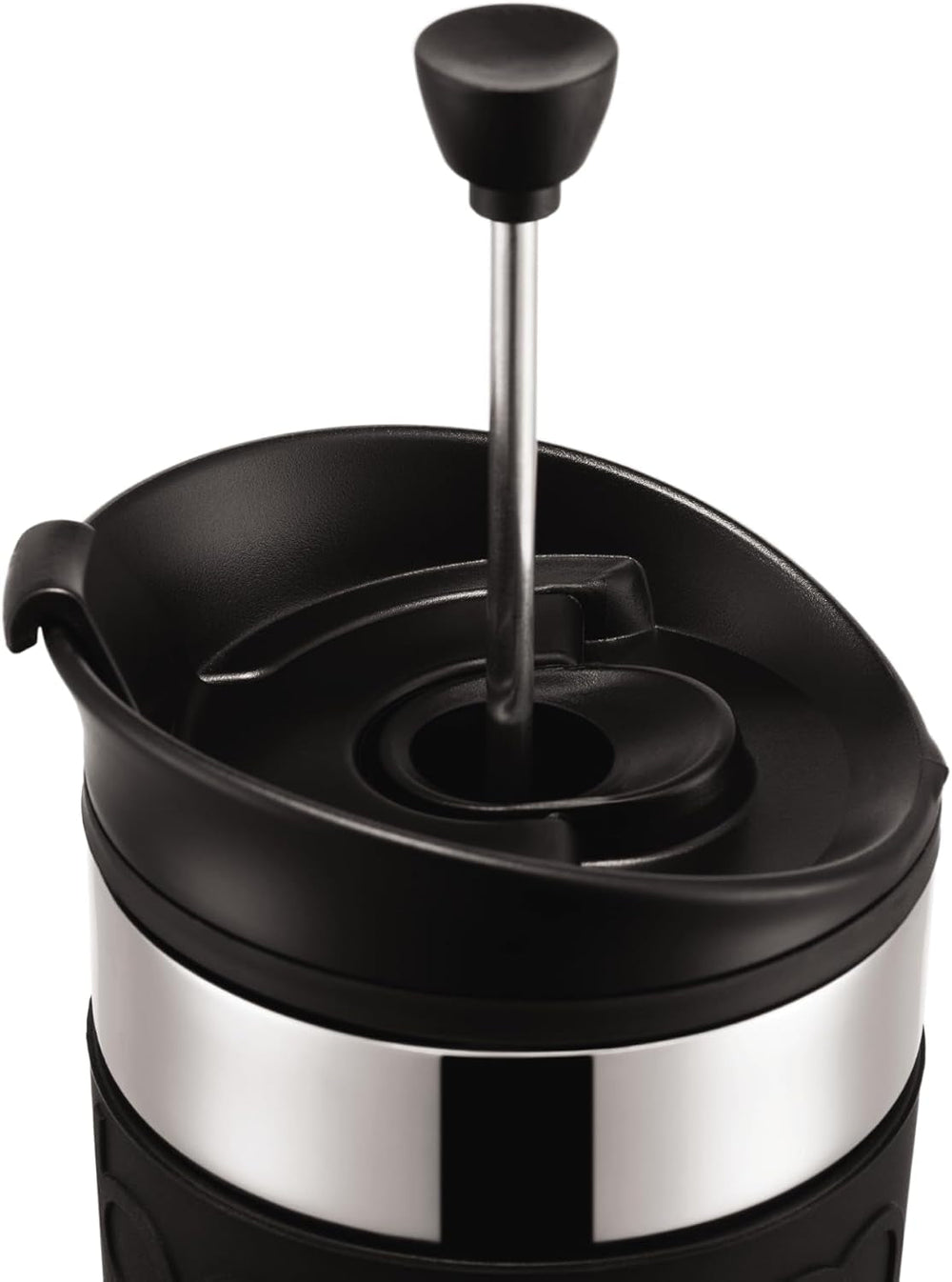 Bodum K11067-01 Travel Press Cafetière noire en acier inoxydable avec couvercle de rechange 350 ml
