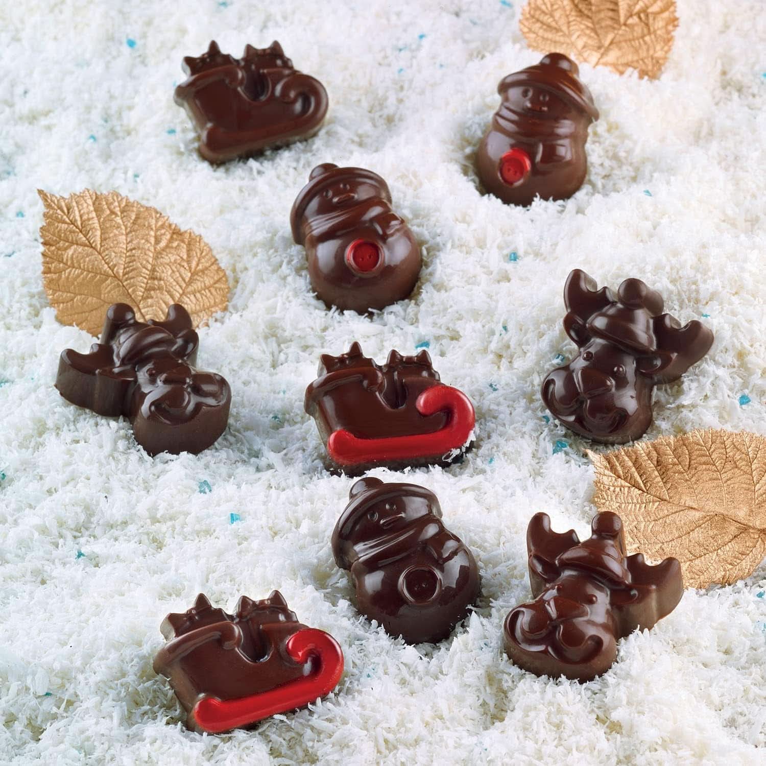 Silikomart 199194, pour Pralines au Chocolat, motif Hiver Cuisine Naty Shop