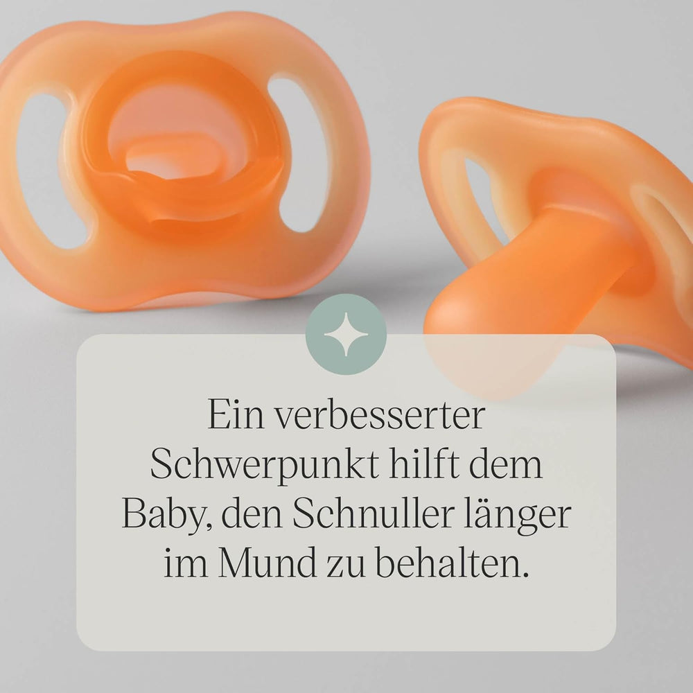 Tommee Tippee Sucettes ultra légères StayPut et Night Glow, 0 à 6 mois, paquet de 4, conception en silicone monobloc, sensation douce sur la peau