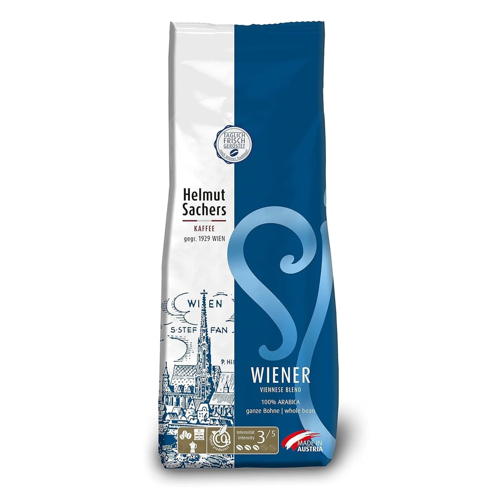 Helmut Sachers Kaffee - Mélange viennois, café viennois mélangé à partir de grains Arabica de première qualité, torréfiés en Autriche Naty Shop Coffee 500 grammes Mélange viennois