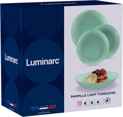 Service de table Pampille Turquoise Opale, 18 pièces - 6 personnes, turquoise