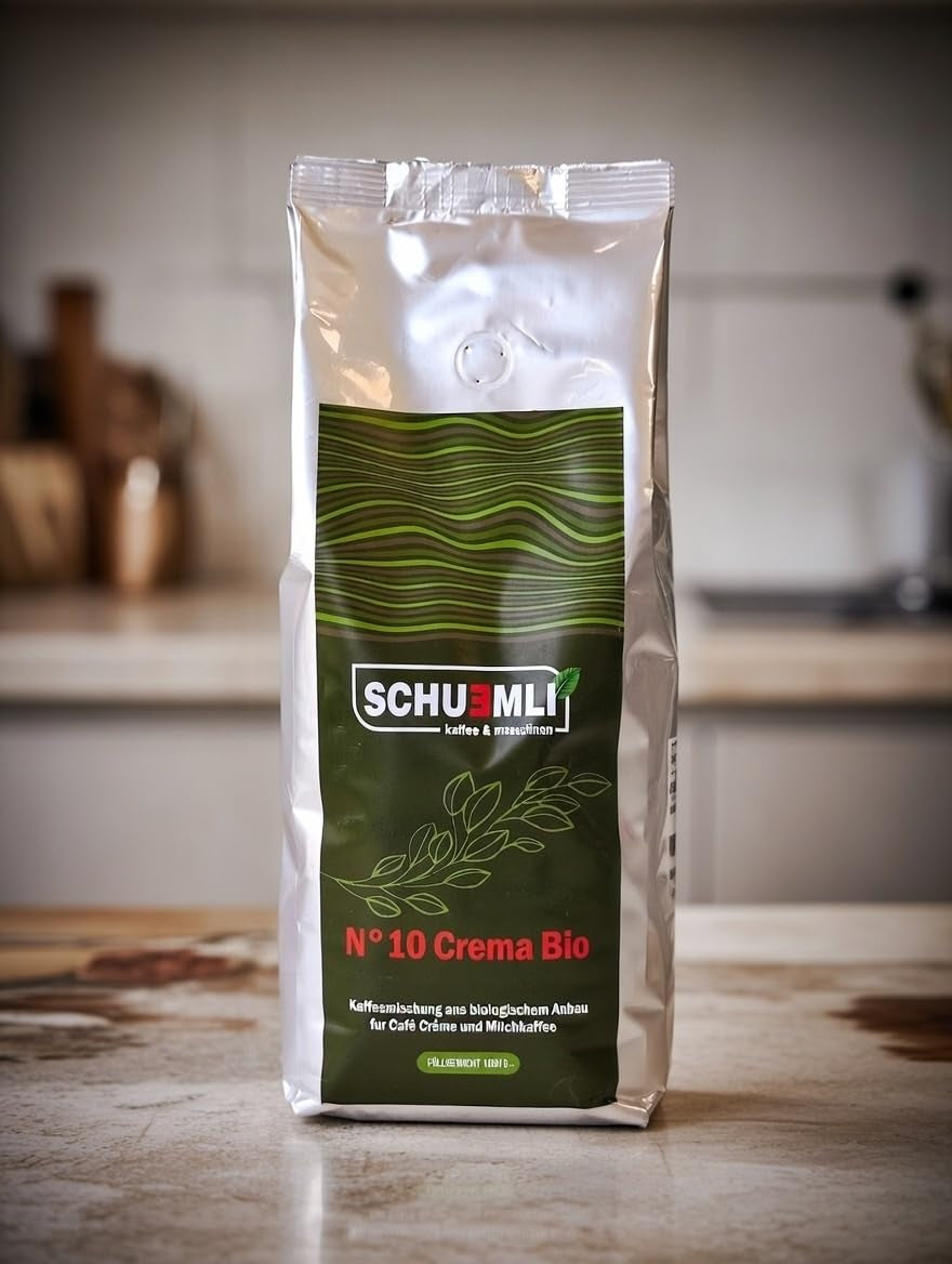 SCHUEMLI Nr. 10 Crema Bio - cremă rafinată de cafea Schümli în boabe întregi de la prăjire îndelungată 1 kg