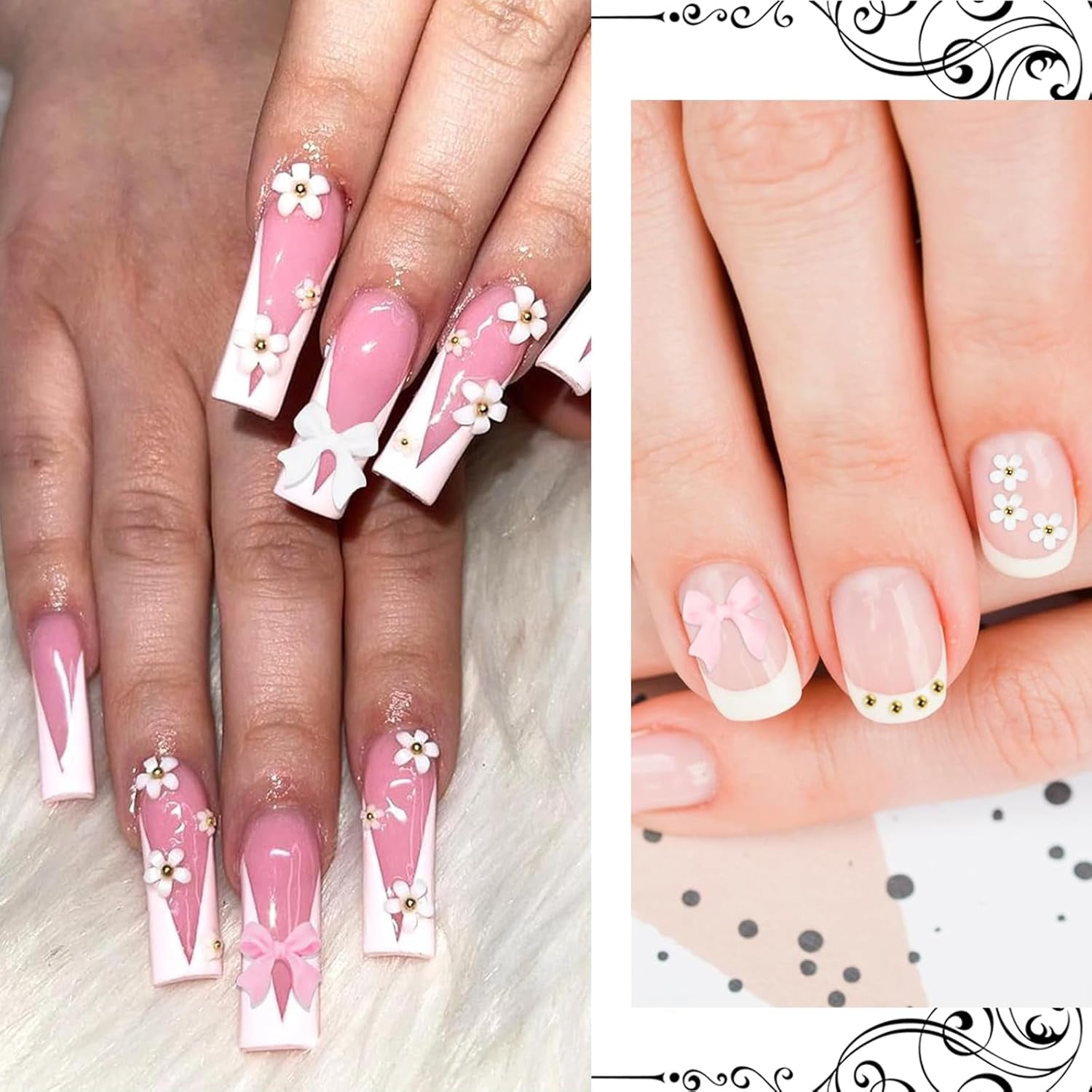 1 Carton Nail Art Charms, Fleurs 3D Charms d'art, Acryl Blumen Nagel Strass Mit Ornamenten, Nagel Edelsteine, Nagel Zubehör Für Mädchen, Décoration d'art, DIY Handwork Nail Design
