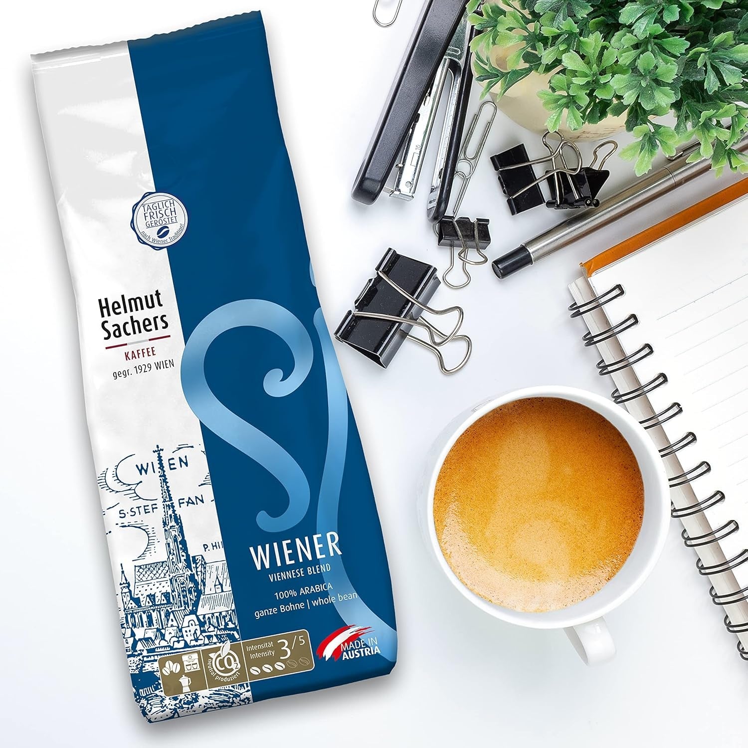 Helmut Sachers Kaffee - Mélange viennois, café viennois à base de grains Arabica de première qualité, torréfiés en Autriche Coffee Naty Shop