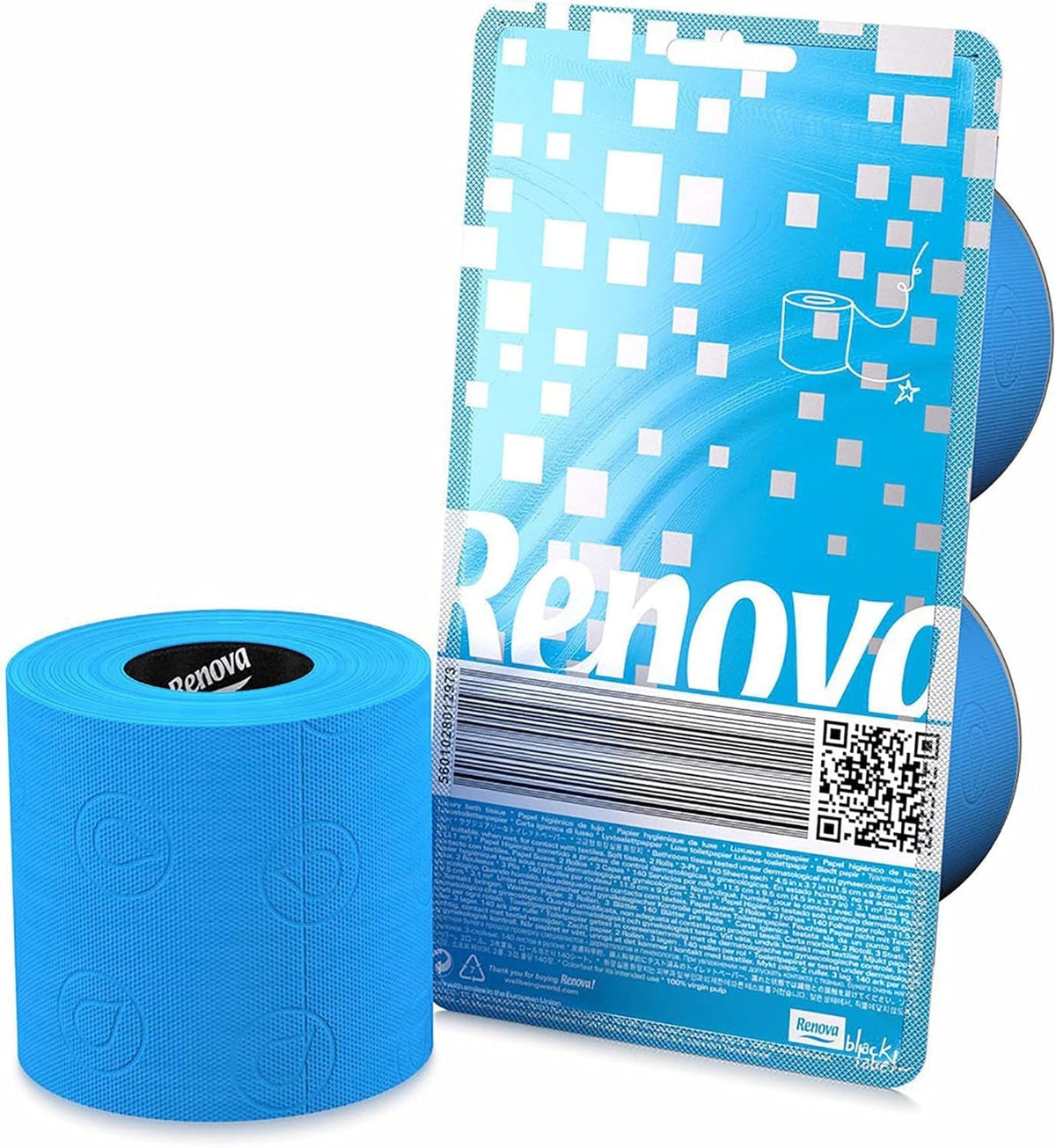 Papier toilette RENOVA, bleu, coffret cadeau, 2 rouleaux (200064206)