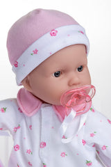 JC Toys La Baby Kaukasisches Babypuppen-Set - Weiche 28 cm Babypuppe, Waschbar, Abnehmbares rosa Outfit mit Hut, Decke & Schnuller, Für Kinder ab 12 Monaten
