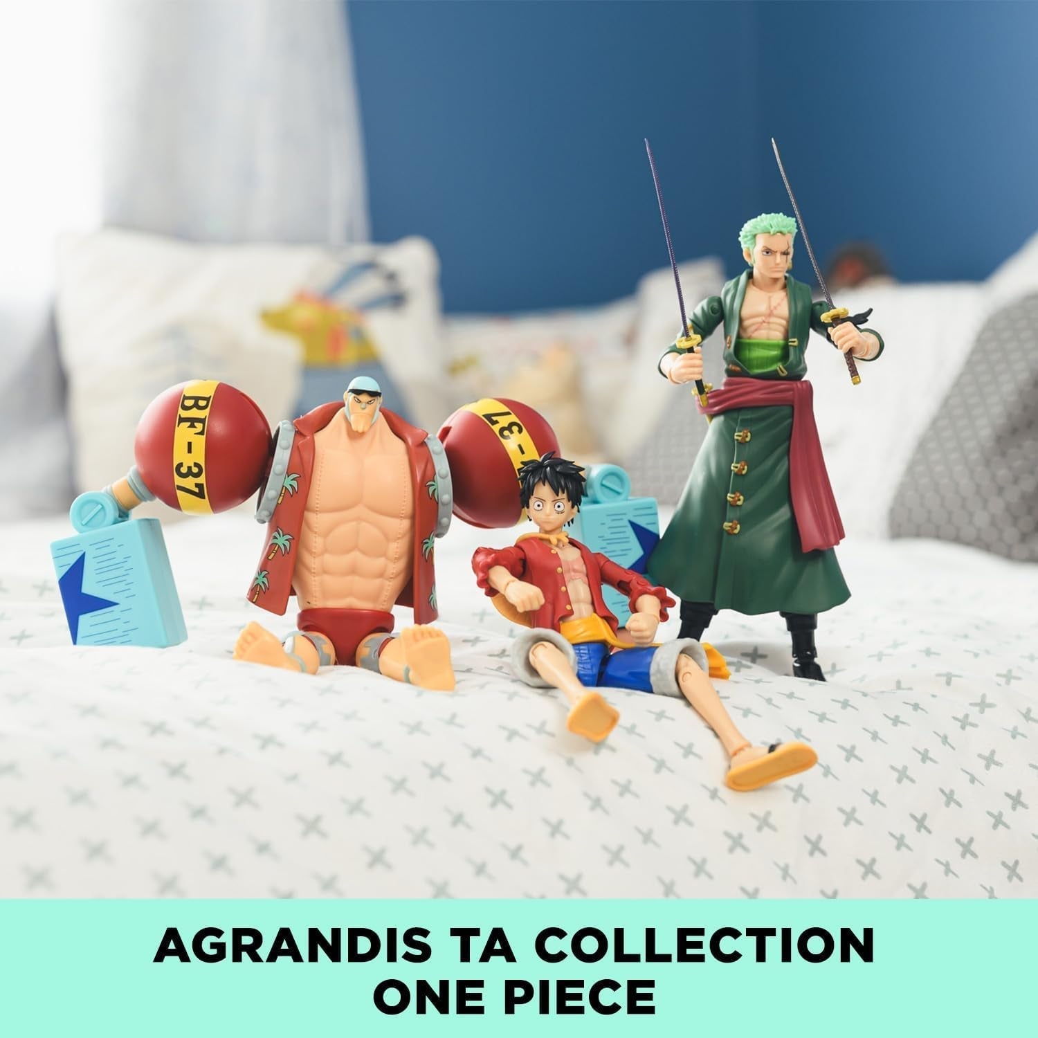 Bandai - Anime Heroes - One Piece Figure - Lorenor Zorro 17 Cm Three Sword Style - Licența oficială One Piece - Movable Manga Figure Zorro 3 Swords - Toy For Children From 4 Years - 37052 Action figures Naty Shop