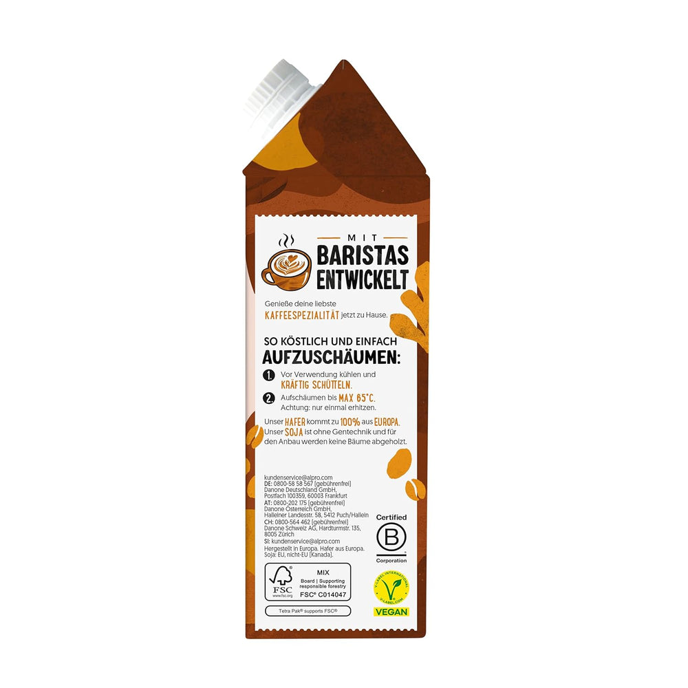 Alpro Barista Karamell – Zum Aufschäumen – Von Natur sans lactose – 8 x 750 ml – Haltbar