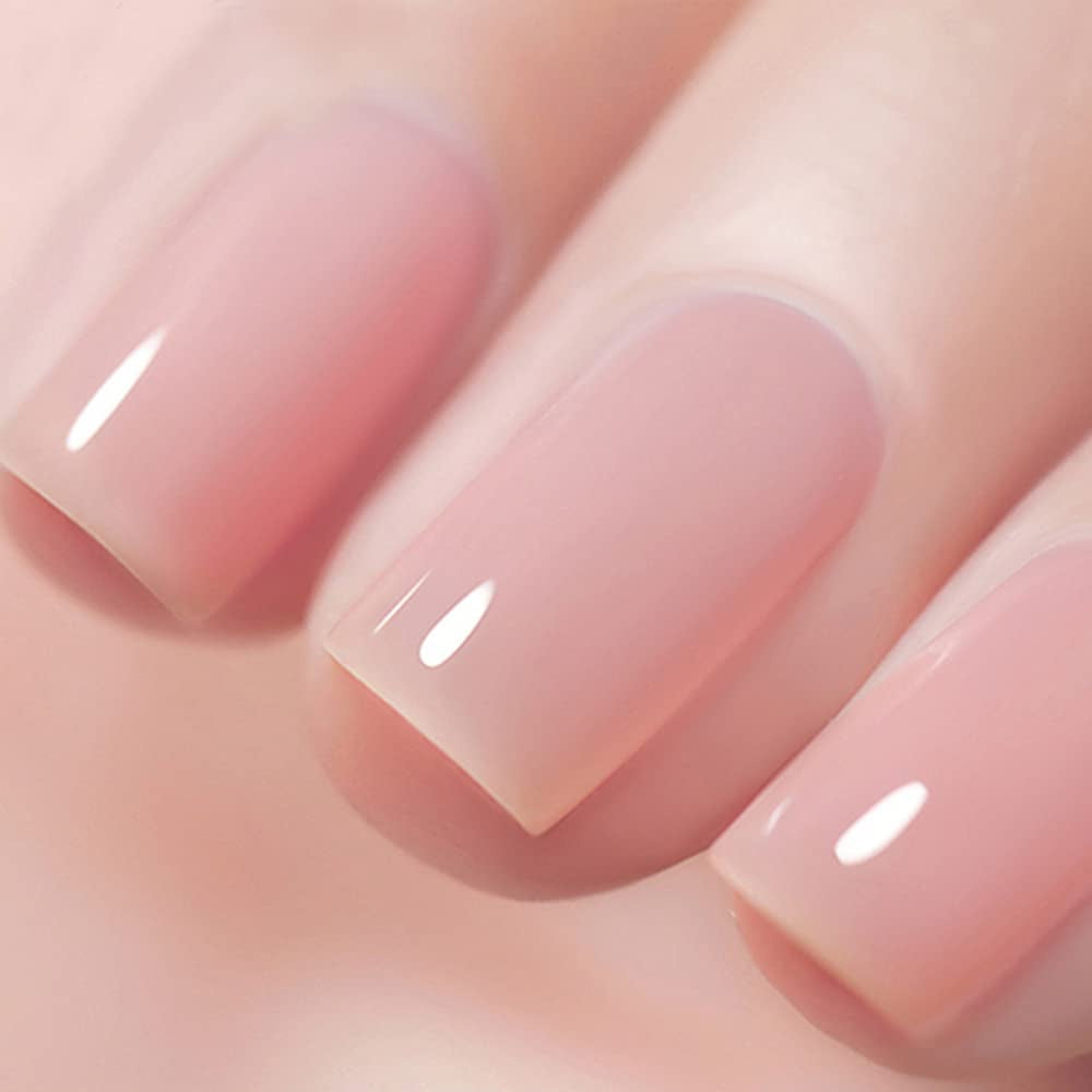 Vernis Gel Rose Transparent - 16 ml Ton de Peau LED Lampe à Ongles Translucide Gel Vernis à Ongles Nail Art Modèle M087