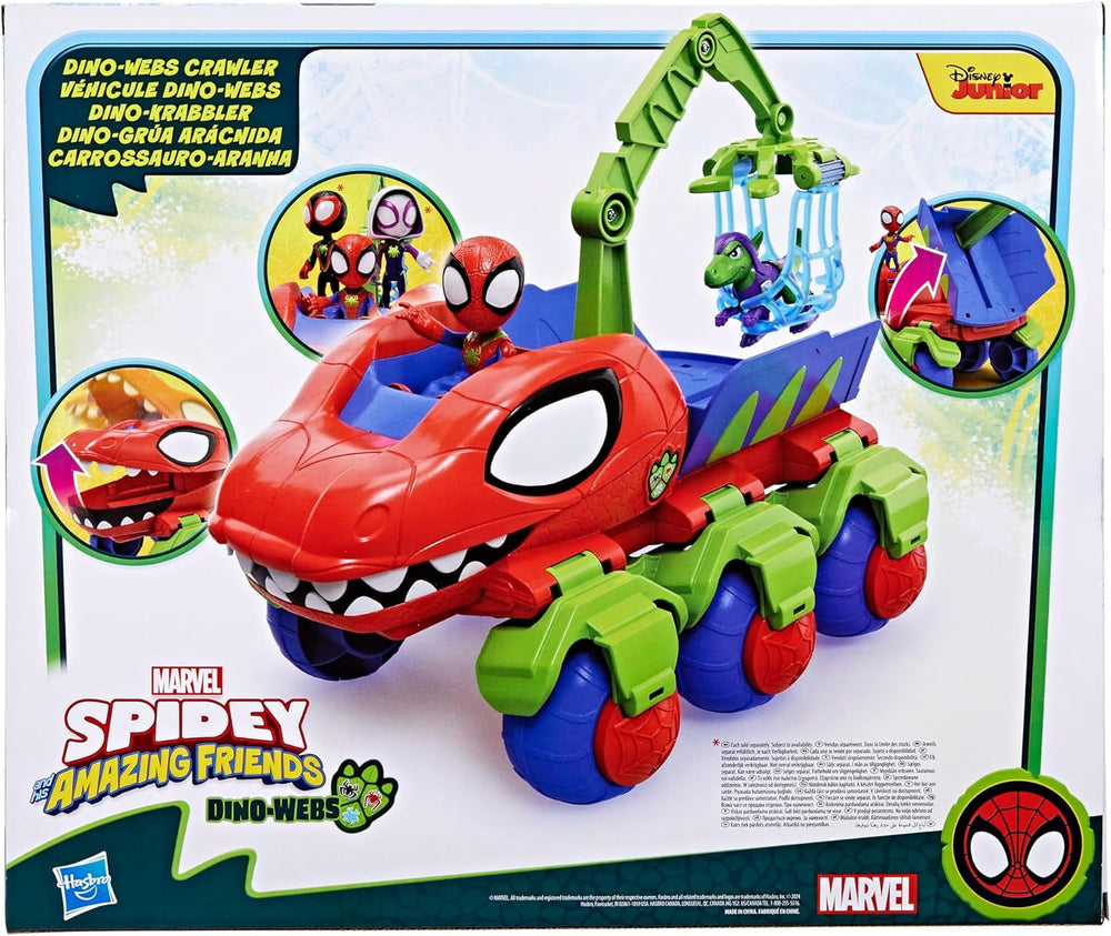 Marvel Spidey et ses super amis Dino Crawler Superhero Playset avec figurines Spidey et Dino et jouet de transport pour 3 ans et plus Figurines d'action Naty Shop