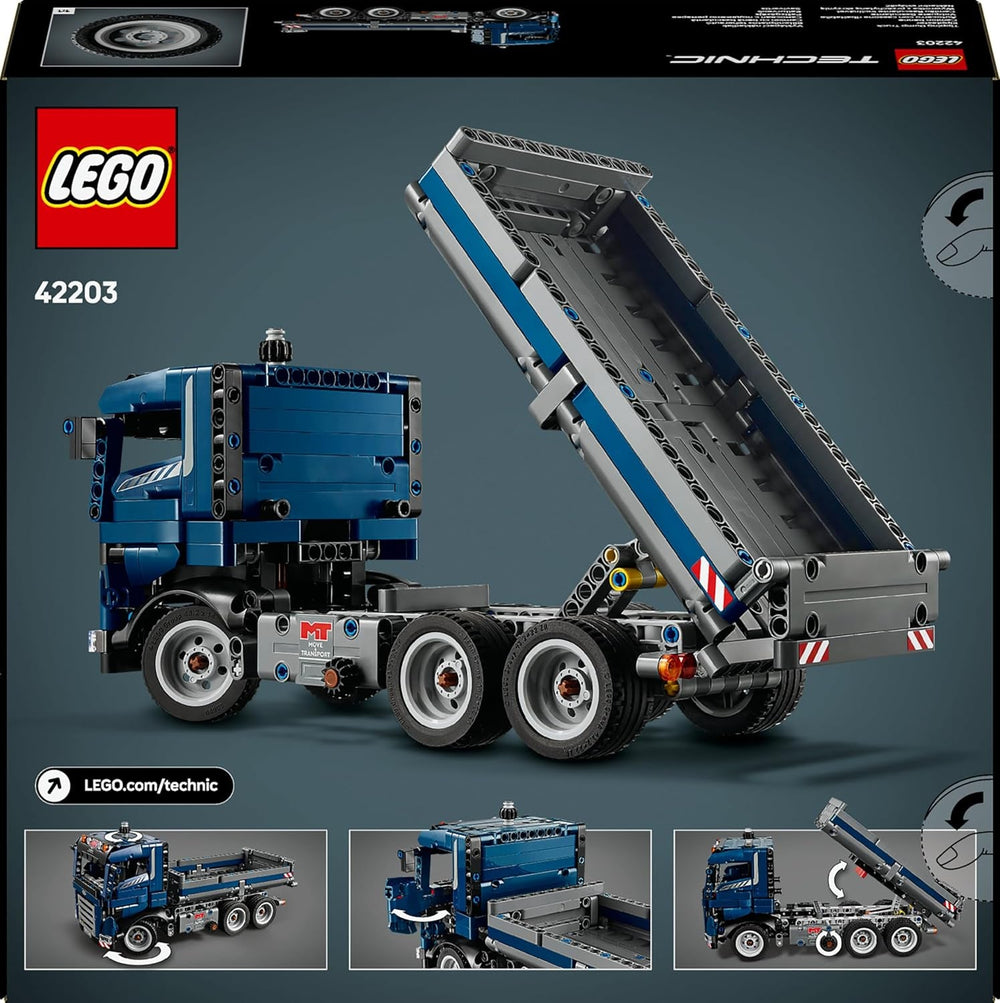 LEGO Technic Kipplaster Spielzeug mit Lenkung und beweglicher Kippmulde - blaues Baufahrzeug - Geschenkidee zum Geburtstag oder für die Feiertage - Bauset für Jungen und Mädchen ab 9 Jahren 42203
