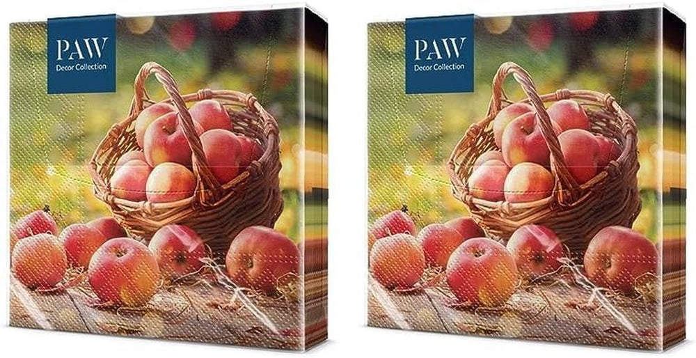 PAW - Serviettes 3 épaisseurs (33 X 33 cm) I 20 pièces I Parfaites pour les anniversaires, fêtes, rendez-vous I Décorations de table d'automne I Serviettes en papier colorées - Pétales jaunes de tournesol I Tournesol dansant