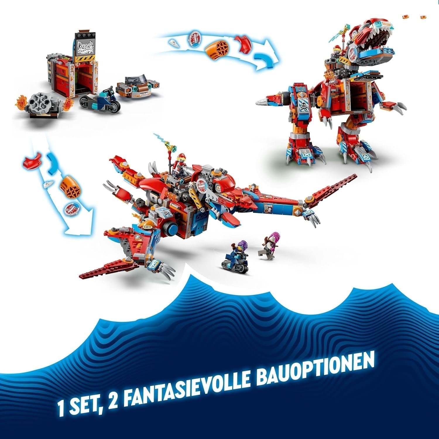 LEGO Dreamzzz 2-en-1 Coopers Dino-Mech C-Rex Jouet Ptérodactyle T.Rex Figurine d'action pour garçons et filles Jouet créatif Ensemble d'aventure Cadeau pour enfants de 9 ans 71484 Jeux de construction Beuche den LEGO-Store