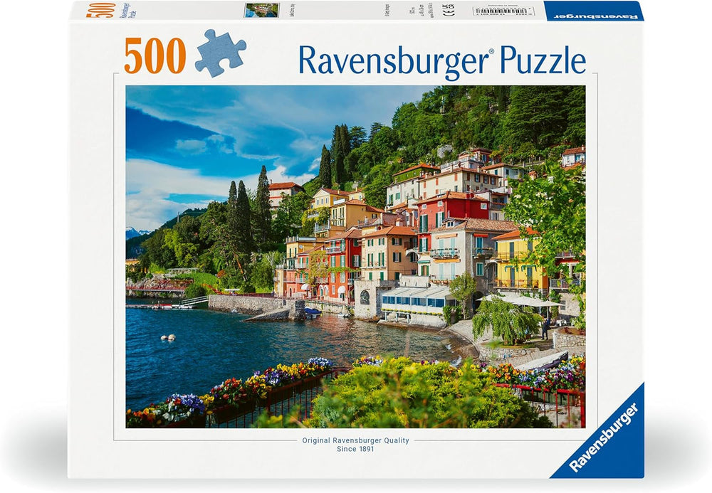 Ravensburger Puzzle 12000201 - Lac de Côme, Italie - Puzzle de 500 pièces pour adultes et enfants de plus de 10 ans, puzzle paysage avec motifs italiens Puzzle Naty Shop
