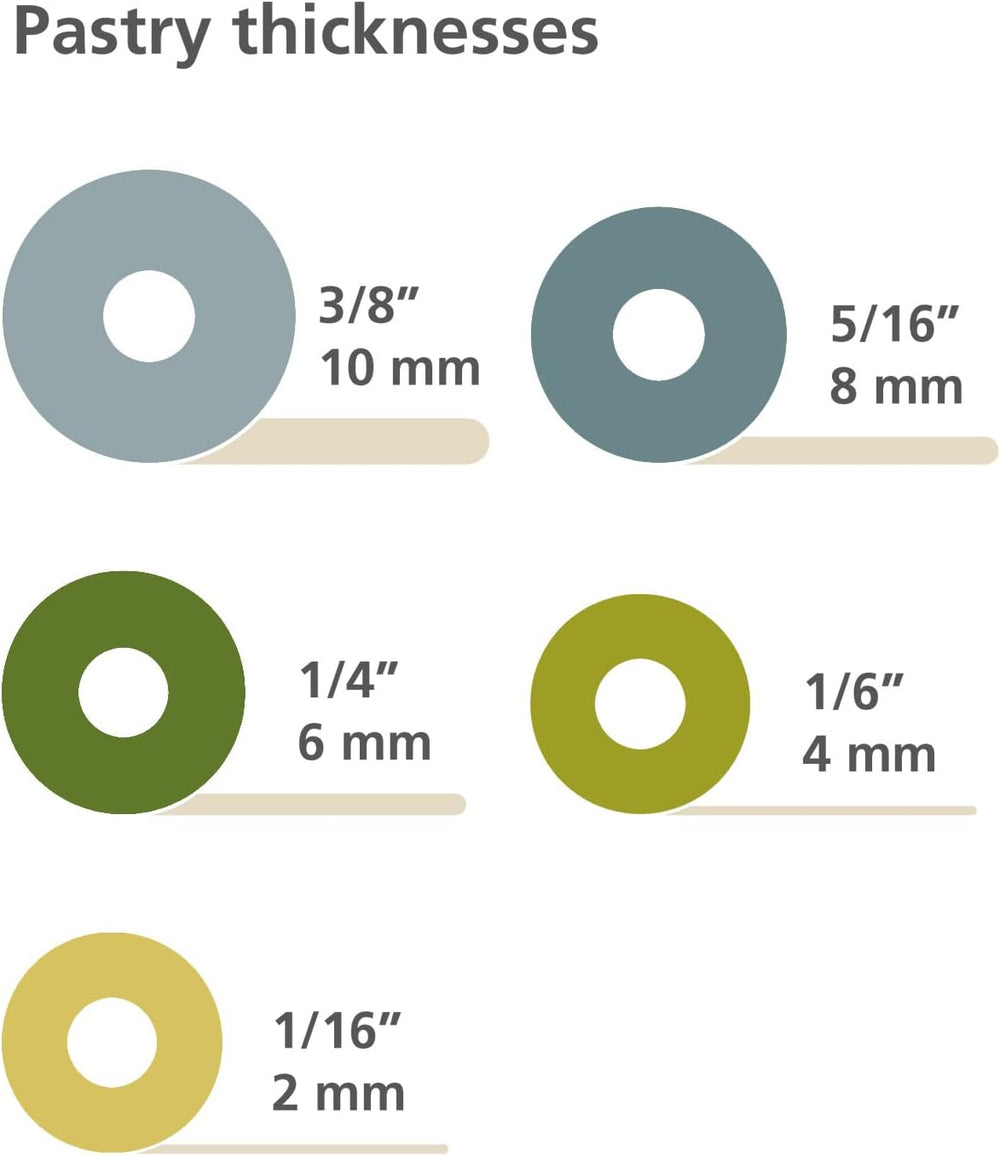Joseph Joseph Rouleau à Pâtisserie Duo avec Épaisseur de Pâte Ajustable, Rouleau à Pâtisserie et Pâte, Bois de Hêtre, Multicolore, Opale
