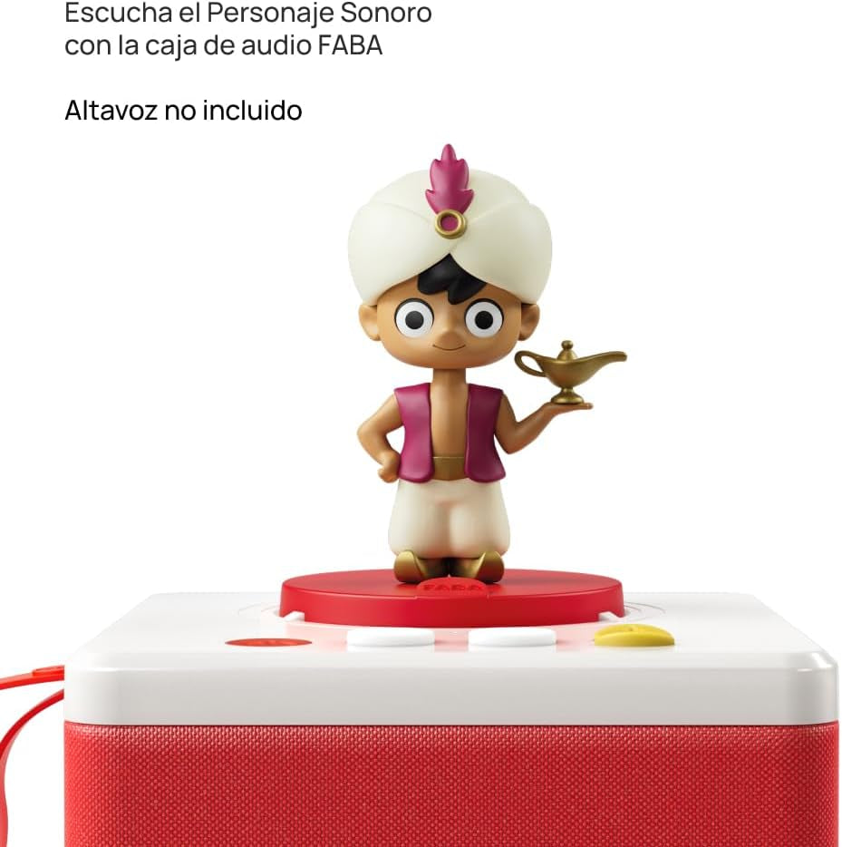 Personnage sonore - Aladdin et la lampe merveilleuse - histoires et histoires sonores - jouet, contenu éducatif, en espagnol, pour filles et garçons de 4 à 6 ans et plus Bebe Naty Shop Toys