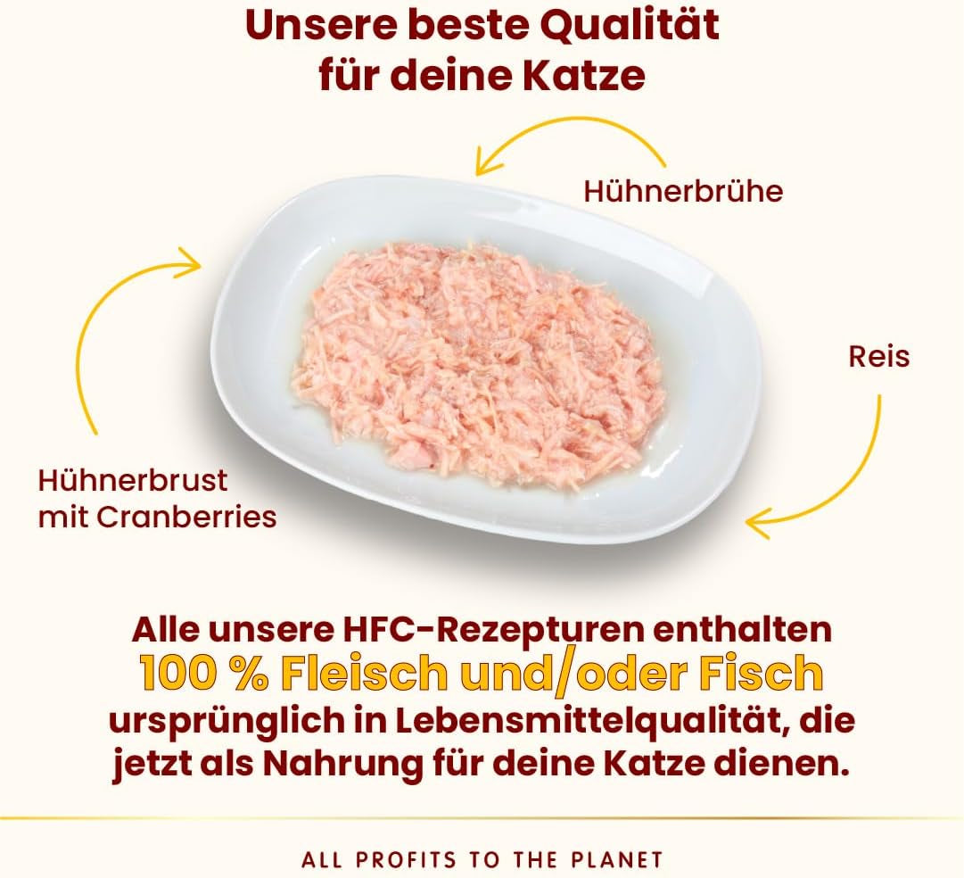 Almo Nature HFC Urinary Help - Nassfutter für Katzen - Unterstützung für die Harnwege - Hühnerbrust & Cranberries - Human Grade, Monoprotein, Glutenfree - 24x50g