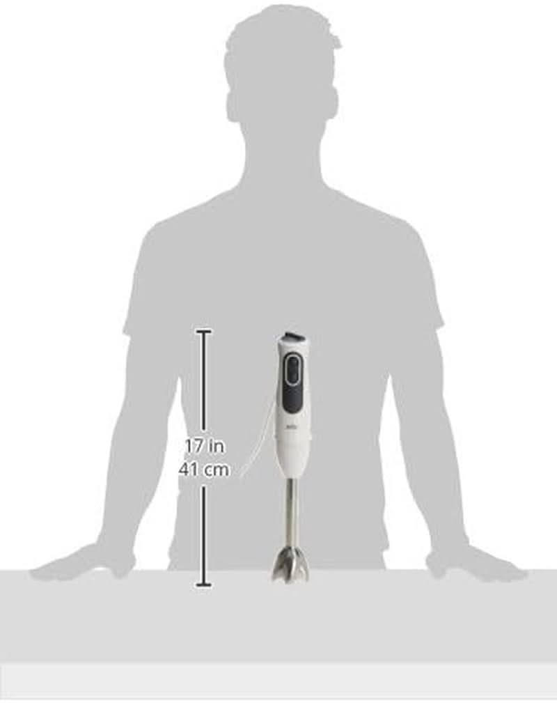 Braun Multiquick 3 MQ 3135 Mélangeur à sauce – Pürierstab Mit 11 Geschwindigkeiten plus Turbo-Stufe & Edelstahl-Mixfuß, 750 Watt, Inkl. 600 ml Mix-/Messbecher, Schneebesen & Zerkleinerer, Weiß/Grau Kitchen Naty Shop